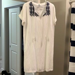 Women’s Old Navy White Linen Dress Medium Tall